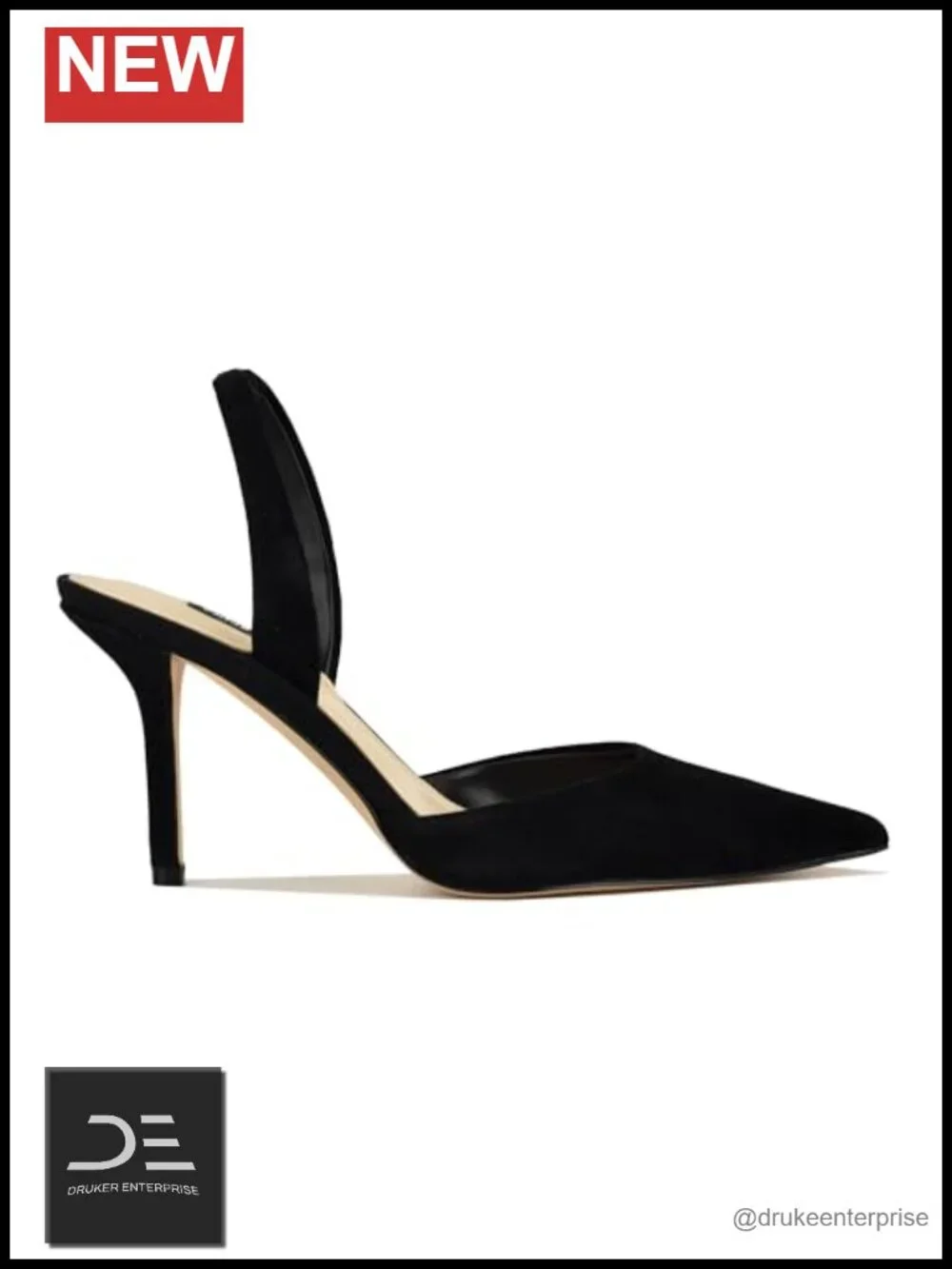 Nine West Paytie Slingback Stiletto Heels Pointy Toe Suede Pumps